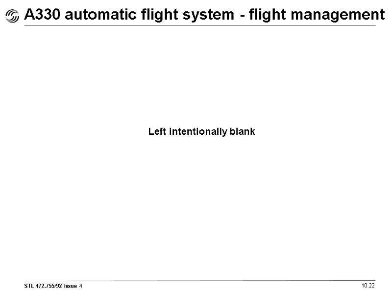 A330 automatic flight system - flight management 10.22 Left intentionally blank